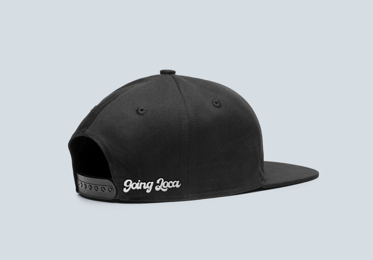 Baby Locas-Black Snapback Hat-Pink/White-"Baby Locas" Logo